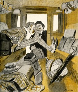 1903年，一名英国人阻止法国人坐在火车上的自由座位上。 作者 Francisco Sancha y Lengo