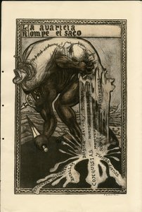 弗朗西斯科-桑查-伦戈（1874-1936）的插图--飞叶，约1915年--14-18年战争，德国普鲁士，银器，交战方和符号，西班牙文，外国媒体 作者 Francisco Sancha y Lengo