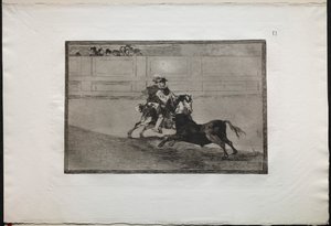 斗牛：无环的西班牙骑兵在没有帮助的情况下打破短矛……，1876年。 作者 弗朗西斯科·德·戈雅
