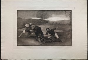 斗牛：另一种徒步狩猎方式，1876年。 作者 弗朗西斯科·德·戈雅