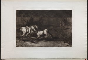 斗牛：1876年，印第安人Alias的Mariano Ceballos杀死了公牛。 作者 弗朗西斯科·德·戈雅