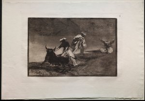 斗牛：1876年，他们与海角一起玩耍。 作者 弗朗西斯科·德·戈雅