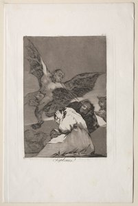 卡普里科斯（Caprichos）：传说-承载者-疾风。 作者 弗朗西斯科·德·戈雅