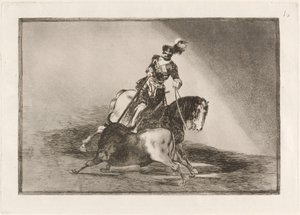 查理五世在巴利亚多利德的擂台上刺杀公牛 (Charles V Spearing a Bull in the Ring at Valladolid) 作者 弗朗西斯科·德·戈雅