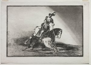 查理五世（Charles V）在巴利亚多利德（Walladolid）的公牛圈中长枪，1815年至1816年。 作者 弗朗西斯科·德·戈雅