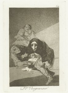 可耻
El vergonzoso（物体上的标题）
Los Caprichos（系列名称） 作者 弗朗西斯科·德·戈雅