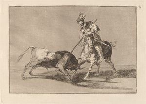 艾尔西德-坎佩多（El Cid Campeador）在另一头公牛身上刺出长矛。 作者 弗朗西斯科·德·戈雅