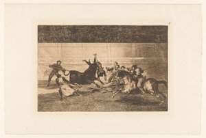 男子被牛角刺中
佩佩-伊洛之死
斗牛（系列名称）
La Taureaumachie（系列标题）
La Tauromaquia（系列标题） 作者 尤金·洛泽莱特