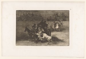男子从马车上攻击公牛
斗牛（系列名称
斗牛（系列名称）
La Taureaumachie（系列名称）
La Tauromaquia（系列名称） 作者 尤金·洛泽莱特