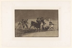 摩尔人与驴子斗牛
摩尔人与驴子为保卫栓牛而战的帕伦克（Palenque de los Moros hecho con burros para defenderse del toro embolado
斗牛（系列名称）
La Taureaumachie（系列标题）
La Tauromaquia（系列标题） 作者 尤金·洛泽莱特