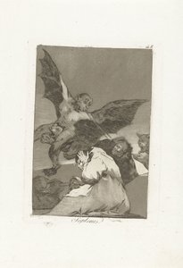 扫帚星
Soplones（物体上的标题）
Los Caprichos（系列名称） 作者 弗朗西斯科·德·戈雅