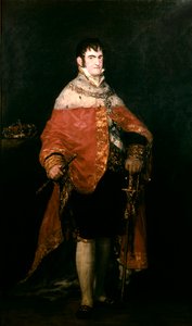 西班牙国王费迪南德七世 (1784-1833) 与他的皇家披风的肖像 作者 弗朗西斯科·德·戈雅