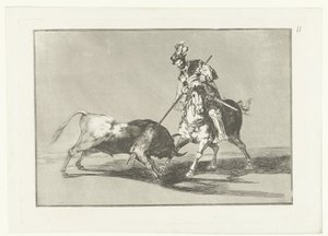 罗德里戈-迪亚斯-德-维瓦尔又刺中一头公牛
El Cid Campeador 为另一头公牛拔枪
斗牛（系列名称）
斗牛（系列标题） 作者 弗朗西斯科·德·戈雅