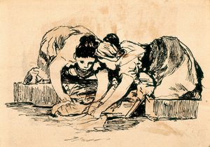 The Washerwomen, late 18th-early 19th century (drawing) 作者 弗朗西斯科·德·戈雅