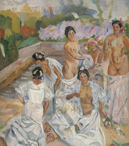 浴池（塞维利亚） - 伊图里诺，弗朗西斯科（1864-1924） - 约 1908 - 布面油画 - 200x174 - 马拉加卡门-蒂森博物馆 作者 弗朗西斯科·德·伊图里诺