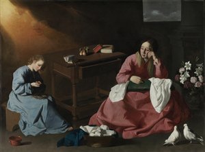 拿撒勒的众议院中的基督与处女，约1640年 作者 弗朗西斯科·德祖巴兰