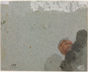 研究1600年第三季度从下方看到的头。 作者 弗朗西斯·米勒