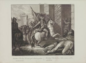 勇敢的博莱斯拉夫进入基辅》，作者 Smuglewicz, Franciszek (1745-1807)。石版画，18 世纪晚期。私人收藏