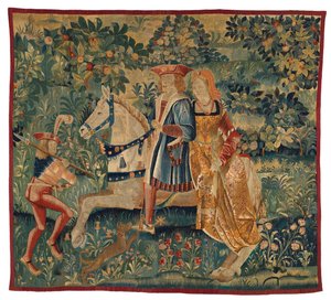 挂毯，五月，或 La Chasse au Faucon，c.1500（羊毛）