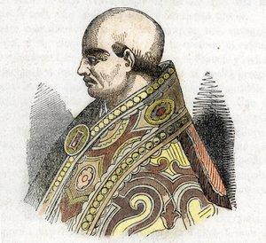 中世纪：教皇乌尔班四世（乌尔班或乌尔班努斯或乌尔巴诺）的代表（1261-1264） 画作佛朗哥·米斯特拉利（Franco Mistrali）的《梵蒂冈博物馆》 作者 佛朗哥·米斯特拉利