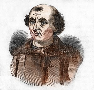 意大利政治和宗教改革家 Arnaud de Brescia（Arnaldo da brescie）（1090 - 1155 年）的肖像（Arnold of Brescia 或 arnaldus 意大利伦巴第大法官），取材自 Franco Mistrali 的《Misteri del Vaticano》。 作者 佛朗哥·米斯特拉利