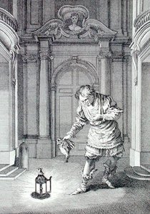 莫里哀（1622-73）的《Amphytrion》中的场景，由Laurent Cars刻制（雕刻）。 作者 弗朗索瓦（后）布歇