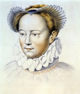 玛格丽特-德-瓦卢斯（Marguerite de Valois）的肖像，又称玛格特女王（1553-1615），纳瓦拉女王，亨利四世的第一任妻子，出自克鲁瓦的原画。