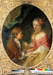 你会做三件事中的一件吗？ 盛况空前。 弗朗索瓦·布歇 (Francois Boucher) (1703-1770) 的绘画。 1734 私人收藏 作者 弗朗索瓦·布歇