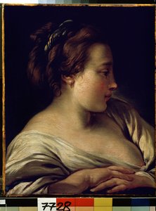 "女孩头像） 弗朗索瓦-布歇（1703-1770 年）的画作 1740-1750 尺寸：36x28 厘米 圣彼得堡艾尔米塔什博物馆（圣彼得堡 作者 弗朗索瓦·布歇