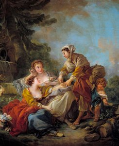 算命先生。 弗朗索瓦·布歇 (Francois Boucher) (1703-1770) 18 世纪的绘画。 作者 弗朗索瓦·布歇