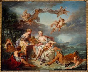 绑架欧洲。 弗朗索瓦·布歇 (Francois Boucher) 的绘画 (1703-1770) 作者 弗朗索瓦·布歇