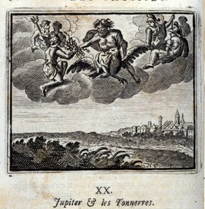 Jupiter and the Thunners.Jean de La Fontaine（1621-95）的寓言。插图：François Chauveau（1613-1676）。1728年的版本。 作者 弗朗索瓦·夏维