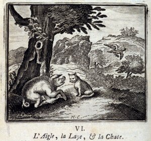 让-德-拉封丹（1621-95）的寓言。插图：弗朗索瓦-肖沃（1613-1676）。1728年的版本。 作者 弗朗索瓦·夏维