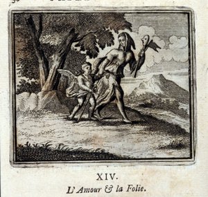 爱与疯狂。Jean de La Fontaine (1621-95)的寓言。插图：François Chauveau（1613-1676）。1728年的版本。