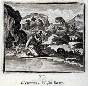 人和他的形象。Jean de La Fontaine (1621-95)的寓言。插图：François Chauveau（1613-1676）。1728年的版本。 作者 弗朗索瓦·夏维