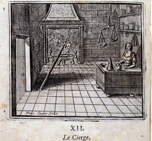 蜡烛。Jean de La Fontaine (1621-95)的寓言。插图：François Chauveau（1613-1676）。1728年的版本。 作者 弗朗索瓦·夏维