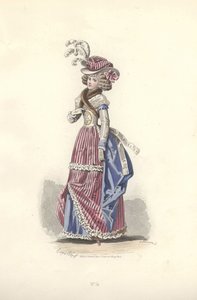 Woman in tricolor outfit, era of Marie Antoinette. 作者 弗朗索瓦·克劳迪乌斯·康特杯