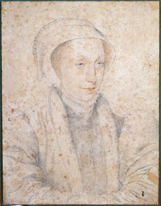 法国和苏格兰女王玛丽·斯图尔特·阿吉 (1542-1587) 的肖像 Francois Clouet (1515-1572) 16 世纪绘制了一幅血红色的画像。 孔德博物馆，尚蒂伊