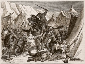 诺曼底的罗伯特拉力赛十字军，插图来自“卡塞尔的英国插图史”（棕褐色照片）