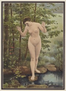 启示录》，一位妇女和她在水中的倒影（彩色石版画） 作者 弗朗索瓦·尤金·布里奥