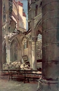 1915年5月18日至1926年在法国Soissons的Saint Jean des Vignes修道院废墟内部。 作者 弗朗索瓦·弗拉蒙