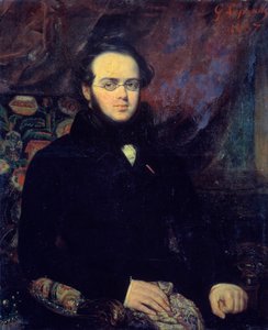 法国作曲家 Jacques Fromental Levy dit Halevy (1799-1862) 的肖像 他戴着眼镜摆姿势。 弗朗索瓦·加布里埃尔·勒保勒 (1804-1886) 的画作 1837 年巴黎，歌剧院图书馆 - 法国作曲家雅克·弗罗门塔尔·列维的肖像，名叫黑尔
