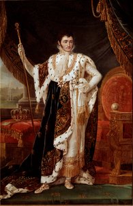 Portrait of Jerome Bonaparte (1784-1860) king of Westphalia, in front of the gardens of Wilhelmshohe Painting by Francois Joseph (Francois-Joseph) Kinson (1770-1839) or Kinsoen. 19th century Sun. 2,1x1,4 m Versailles musee du chateau