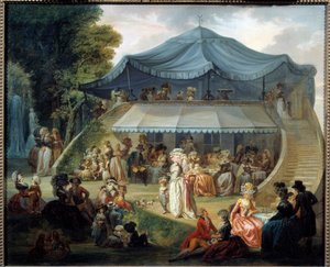 Colisee 的派对。 弗朗索瓦·路易斯·约瑟夫·华托 (1758-1823) 的绘画 作者 弗朗索瓦·路易斯·约瑟夫·瓦托