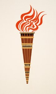 来自普罗米修斯的火焰火炬由Aeschylus，酒吧主办。 1941年（模版印刷） 作者 弗朗索瓦路易斯史密斯