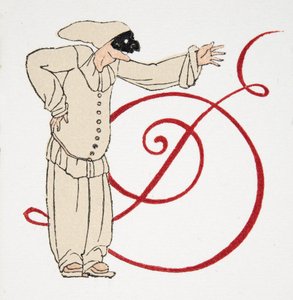 字母D，来自Comedy Fellowships，pub。 1922年（模版印刷） 作者 弗朗索瓦路易斯史密斯