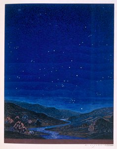 Nocturnal landscape，插图来自Rudyard Kipling的&39;Kim&39;，1930 作者 弗朗索瓦路易斯史密斯