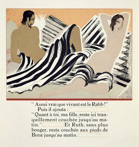 露丝在波阿斯脚下休息，来自&39;Ruth et Booz&39;，由JC Mardrus翻译，1930年出版