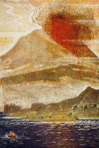荷马的奥德赛：尤利西斯开辟的独眼巨人火山岛，由Theo Schmied雕刻，1930-33彩色光刻 作者 弗朗索瓦路易斯史密斯