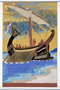 来自&39;Homer：The Odessy&39;的奥德修斯之船于1930年至1933年在巴黎出版 作者 弗朗索瓦路易斯史密斯